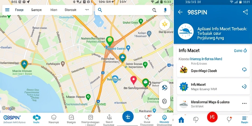 Antarmuka pengguna 98SPIN menampilkan informasi kemacetan secara jelas.