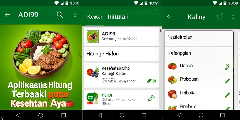 Tampilan antarmuka ADI99 yang intuitif untuk menghitung kalori.
