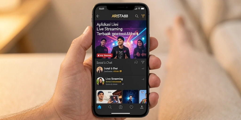 Antarmuka ARISTA88 yang menarik untuk siaran langsung dan interaksi pengguna.