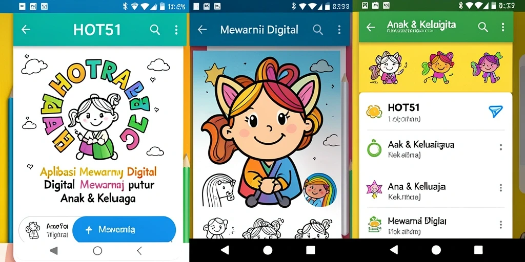 Antarmuka mewarnai HOT51 yang interaktif dan menarik untuk anak-anak.