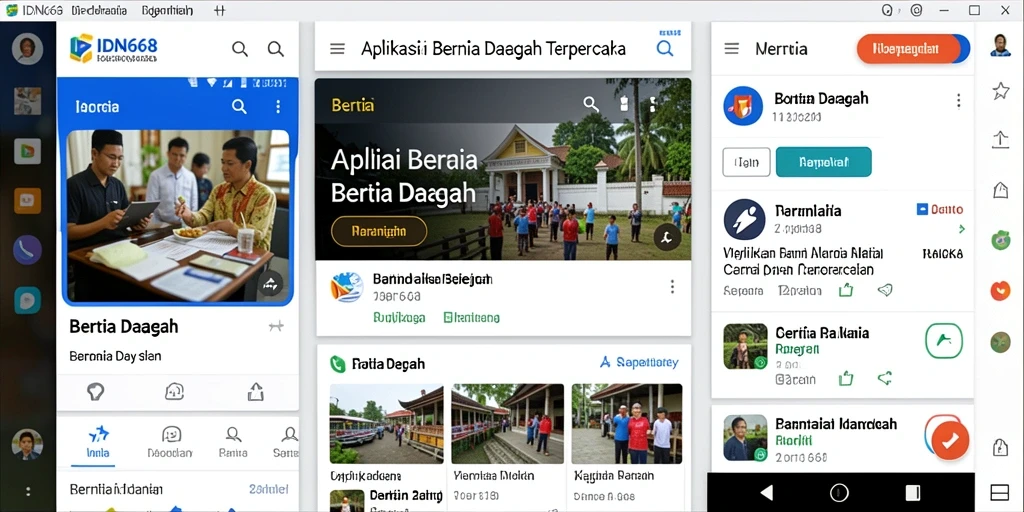 Tampilan antarmuka aplikasi IDN668 dengan berita daerah terbaru.