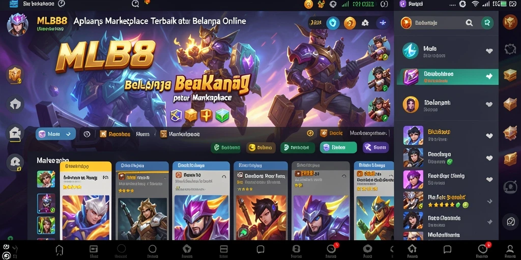 Tampilan antarmuka aplikasi MLBB8 yang menarik dan fungsional.