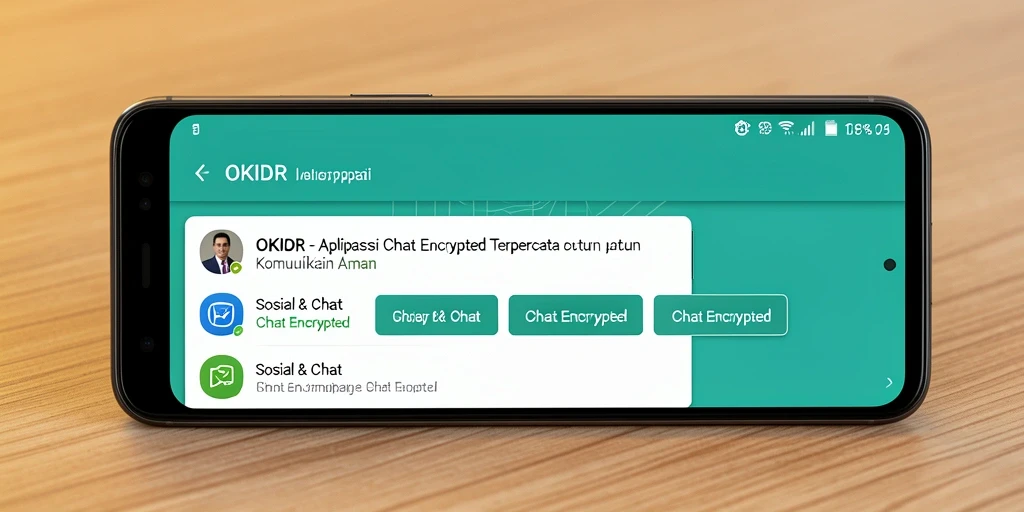 Screenshot antarmuka OKIDR yang menampilkan fitur enkripsi chat.
