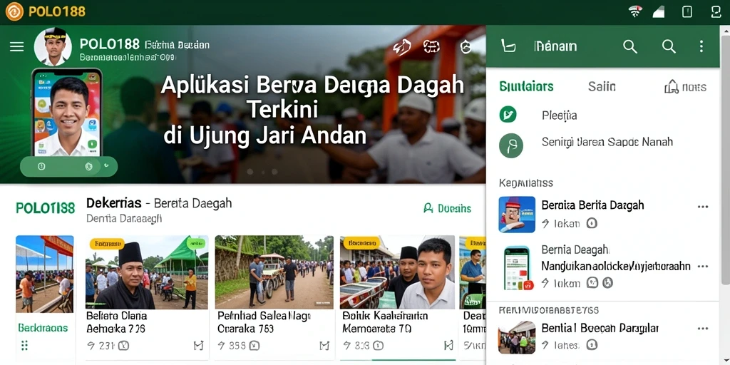 Antarmuka aplikasi POLO188 menampilkan berita daerah terkini dengan mudah.