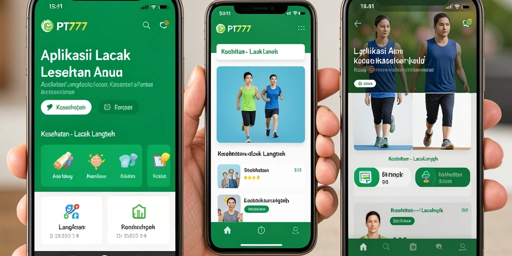 Screenshot utama menampilkan antarmuka aplikasi Lacak Langkah yang modern.