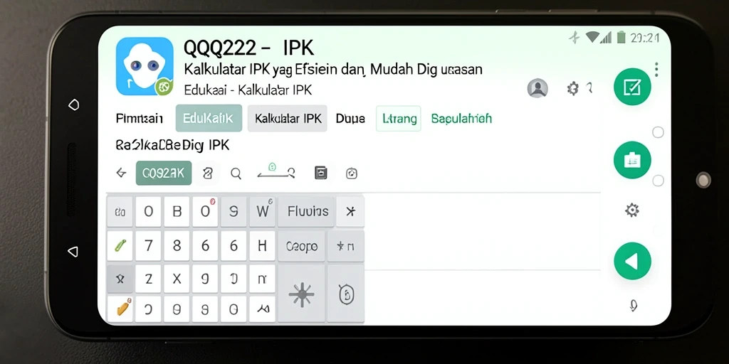 Tampilan antarmuka QQ222 yang simpel dan fungsional untuk Kalkulator IPK.
